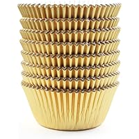 Eoonfirst Gold Foil Metallic Cupcake Case Liners Baking Muffin Paper Cases 198 Pcs