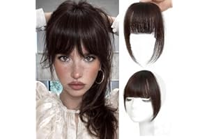 ATNWLYC Clip In Bangs for Women - Natural Clip On Fringe 100% Human Hair Invisible Bangs Hair Clip Fake Bang Instant Style Ch