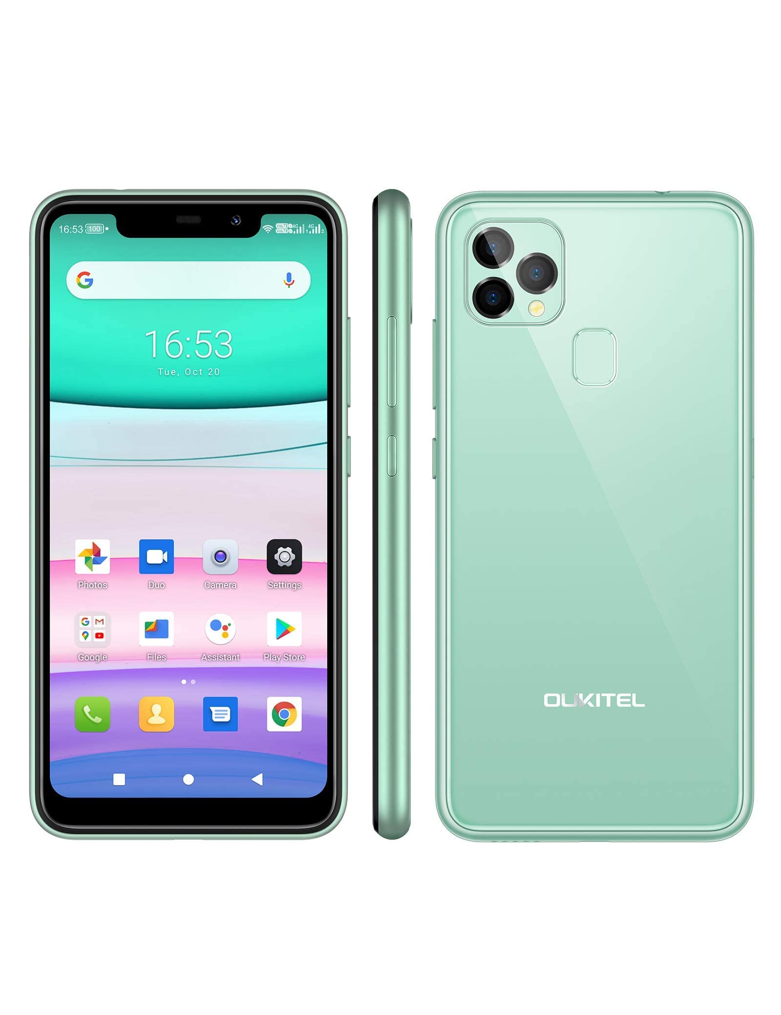 OUKITEL C22 Unlocked Cell Phones (2021 New) 128GB/4GB Android 10 Unlocked Smartphones with 256GB Expandable 5.86'' 4000mAh Face ID + Fingerprint GSM 4G LTE Dual Sim International Version