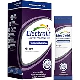 Electrolit Hydration Electrolytes Powder Packets, Grape, 8 Pack | Powdered Electrolyte Packets, Dehydration &amp; Rehydration, Post Workout, Flavored Drink Mix, Gluten Free Water Enhancer Sticks