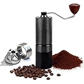 Manual Coffee Grinder,Stainless Steel Conical Burr with Adjustable Setting,Double Bearing Positioning for French Press, Drip,Espresso,Hand Coffee Grinder,20g Capacity Suitable for Camping&Office&Gift