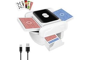 aquota Card Shuffler - Automatic Card Shuffler Rechargeable Low Noise Portable Card Shuffler 1-2 Decks for Poker|UNO| Blackjack|Skip-Bo|Phase 10
