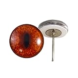 Red Fox Glass Eyes On Wire Pin Posts for Needle