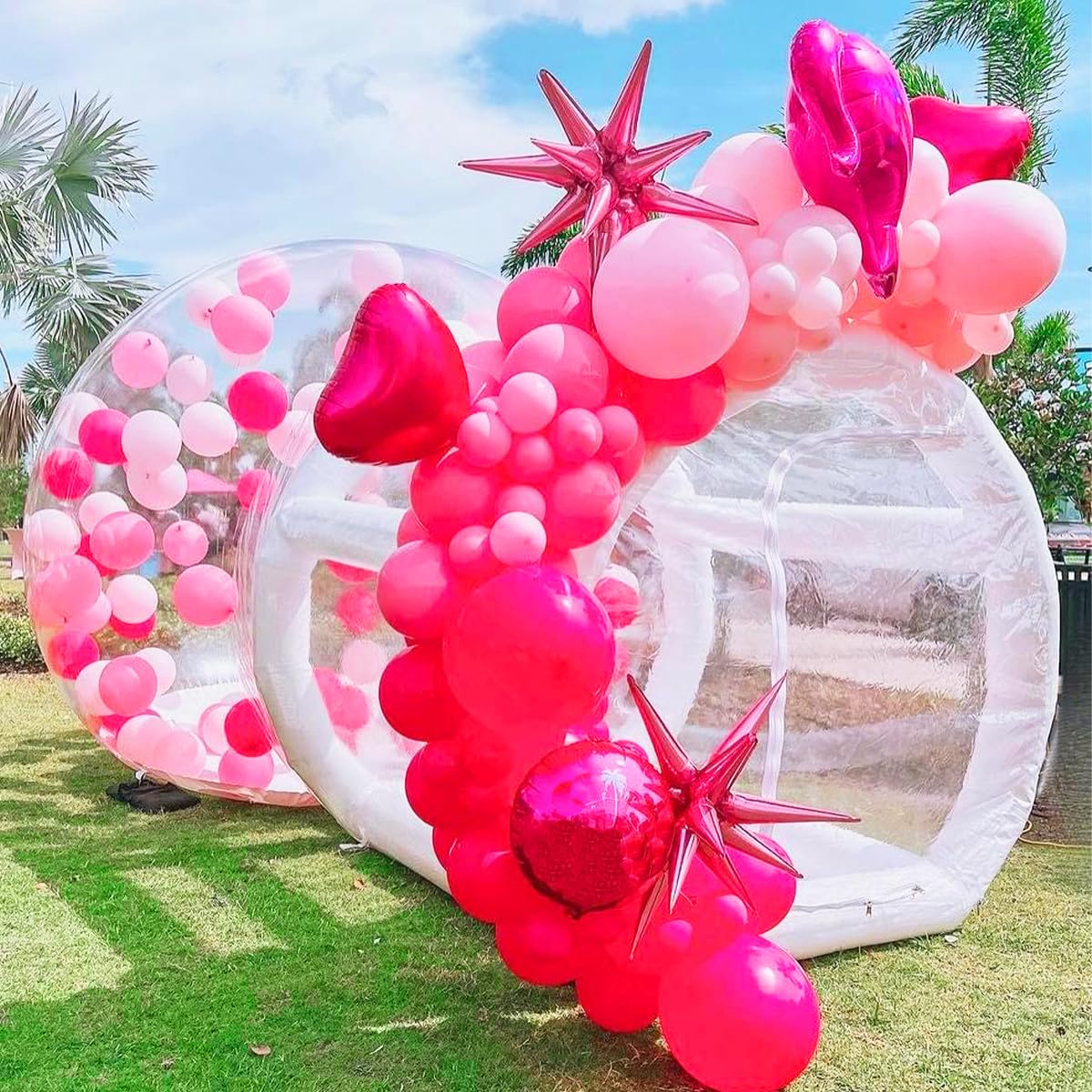 Photo 1 of 10FT Bubble House Inflatable Bubble Tent 100% PVC Tent Bubble House with Blower for Party Wedding, Clear Dome Balloon Garden Tent, 10FT Diameter Bubblen