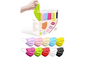 TeNice Masks Disposable 100 Pack, Colorful Face Mask for Adults, Individually Wrapped 4 Ply, ASTM Level 3 HSA FSA Eligible