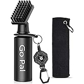 Go Pal Golf Club Cleaner: Golf Club Brush with 4oz Portable Water Bottle and Towel, Nylon Bristles, Retractor for Easy Cleaning - Multiple Cleaner kit Accessories for Men Women