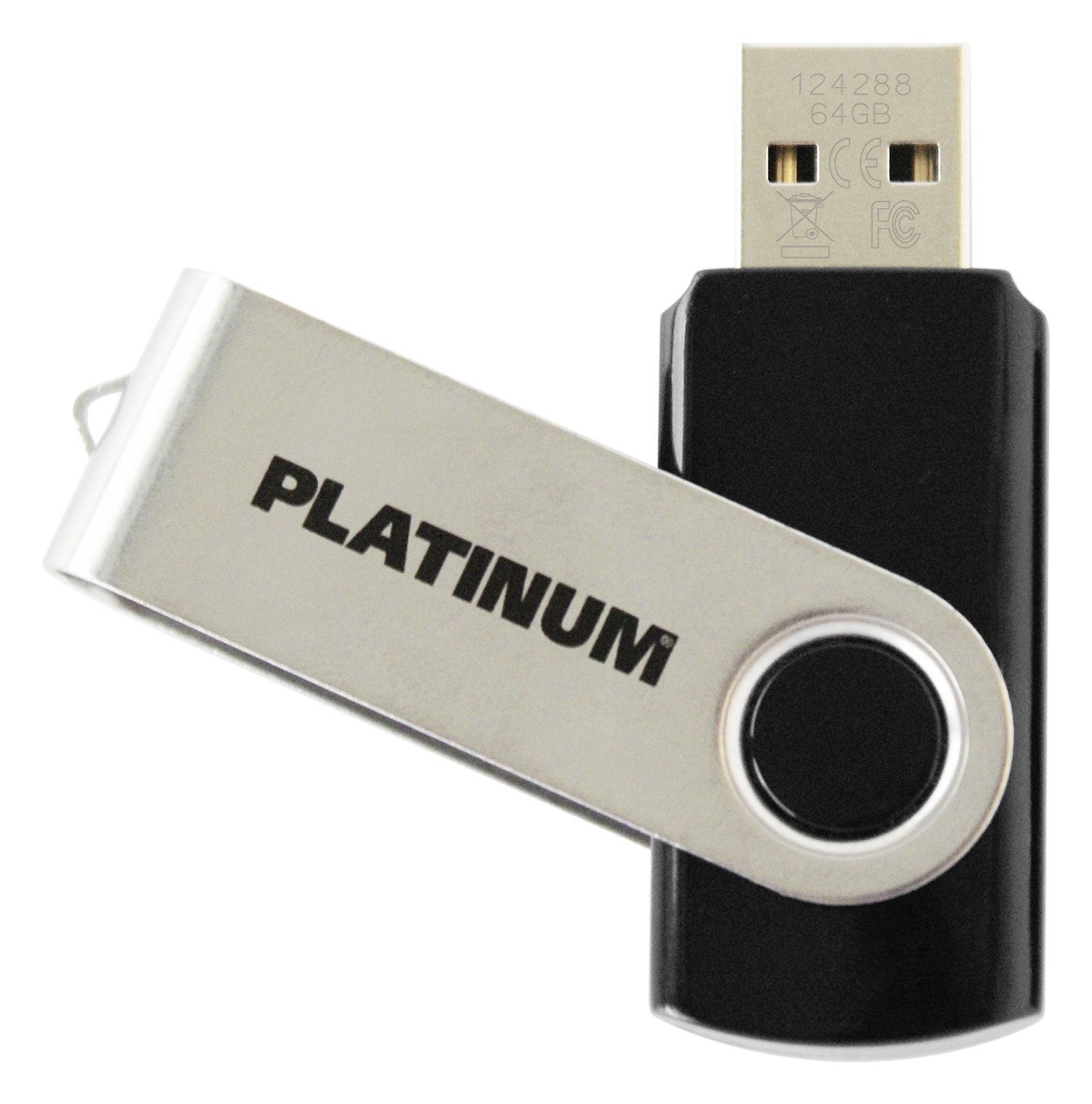 Platinum 64 GB TWS USB Drive - Black