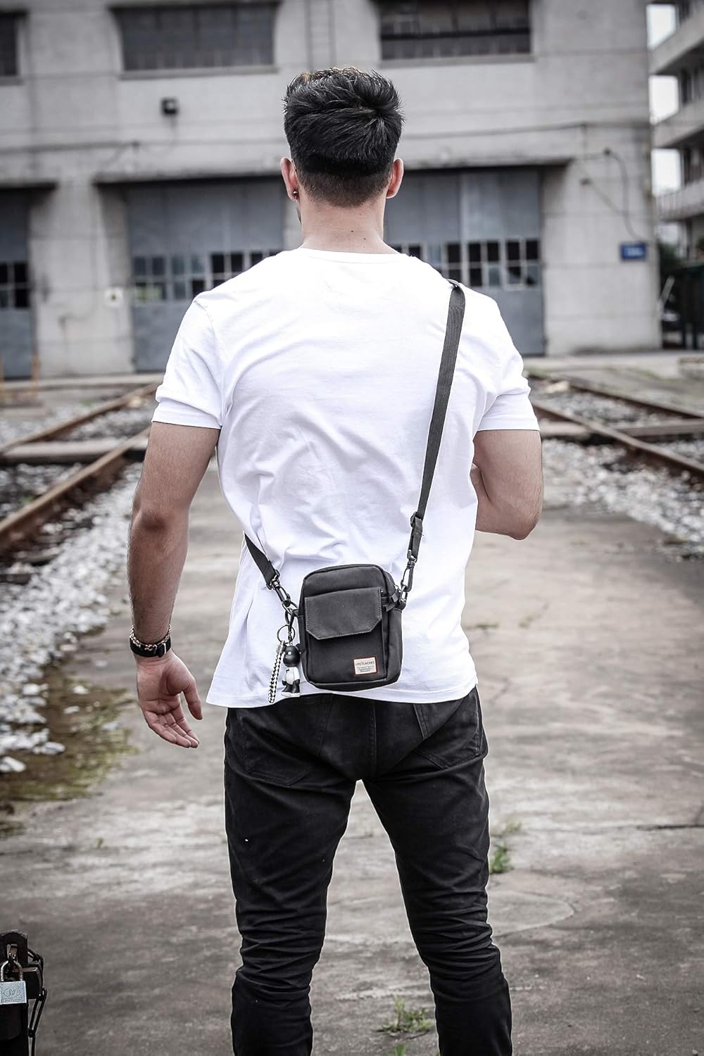  | Black Small Side Shoulder Bag Crossbody Bag For Men Women Mini Messenger Bag Satchel Bag Travel Purse Wallet Passport Holder Bag, Cell Phone Purse Neck Pouch Wallet- Unisex | Passport Wallets