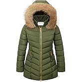 SHMLIYDO Women's Winter Warm Coat Puffer Jacket With Detachable Fur Hood