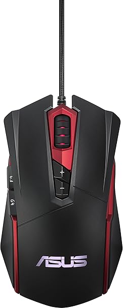 Asus Espada GT200 optische Gaming Maus (4000 dpi, kabelgebunden, ergonomisch, beleuchtetes Logo) schwarz/rot