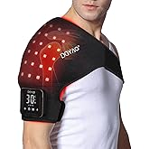DGQY New Cordless Red Light Therapy for Shoulder Pain Relief 4000mAh Battery Adjustable 660nm &850nm Infrared Light Therapy Wrap for Shoulder Joints Muscle Device