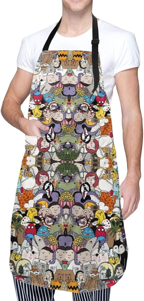 Amazon エプロン 首掛け式 ポケット付 レディース メンズ おしゃれ 防水 防油 防汚 着脱簡単 便利な調節 カフェエプロン 料理教室 家庭用 店舗 保育士 介護 ユニセックス 可愛い クレイジーダズイット エプロン 洗濯可 エプロン オンライン通販