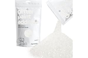 Hemway Glitter Paint Additive 100g / 3.5oz Crystals for Acrylic Emulsion Paint - Interior Wall, Furniture, Ceiling, Wood, Varnish, Matte - Ultrafine (1/128" 0.008" 0.2mm) - White Iridescent