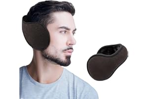 JRAIYBZ Winter Ear Muffs for Men Women Fleece Ear Warmers Foldable Earmuffs Winter Outdoor Unisex Winter Warm Earmuffs Adjustable Ear Covers Men’s Earmuffs for Cold Weather Behind the Head Earmuffs (black)