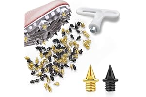 Uxpang Track Spikes, 1/4 inch Pyramid Track and Cross Country Spikes with Spike Wrench, Stainless Steel Replacement Track Spikes for Sprint Sports Short Running Shoes