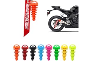 SOPINEKO 0.6"-1.5" Muffler Exhaust Wash Plug Motorcycle Dirt Bike 2 Stroke Rubber Exhaust Silencer with Keychain Tag Remove Before Start Engine Orange