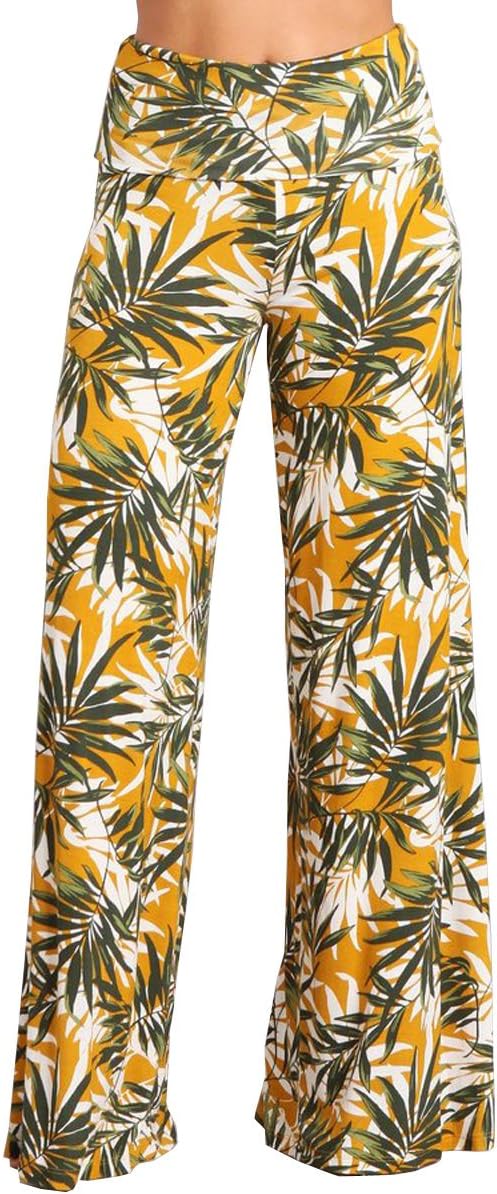 HEYHUN Womens Casual Tie Dye Solid Wide Leg Bottom Boho Hippie Lounge Palazzo Pants S-3XL