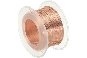 PATIKIL 439.63 Feet Solid Bare Copper Wire,26 Gauge 99.96% Pure Copper Wire 0.4mm Soft Beading Wire Metal Plant Stem Ties for