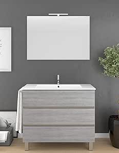 DUCHA.ES Mueble para BAÑO ARAE con Lavabo, Espejo, Y ...