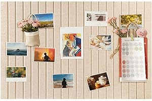 FARBENIOK Felt Board 28x20, 0.35" Thick Decorative Felt Pin Board with Nano Adhesive, Large Wall Decor Bulletin Board for Bedroom Living Room Study Office Flower Shop Classroom Vision Board - Camel