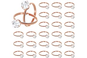 SINGOMON 60PCS Bridal Shower Rings Diamond Engagement Rings Wedding Fake Rings Decorations for Bachelorette Party, Wedding Ta