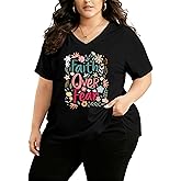 Plus Size Christian Shirts for Women God Shirt Jesus Religious Faith Tshirts Bible Verse Top Inspirational Graphic Tee