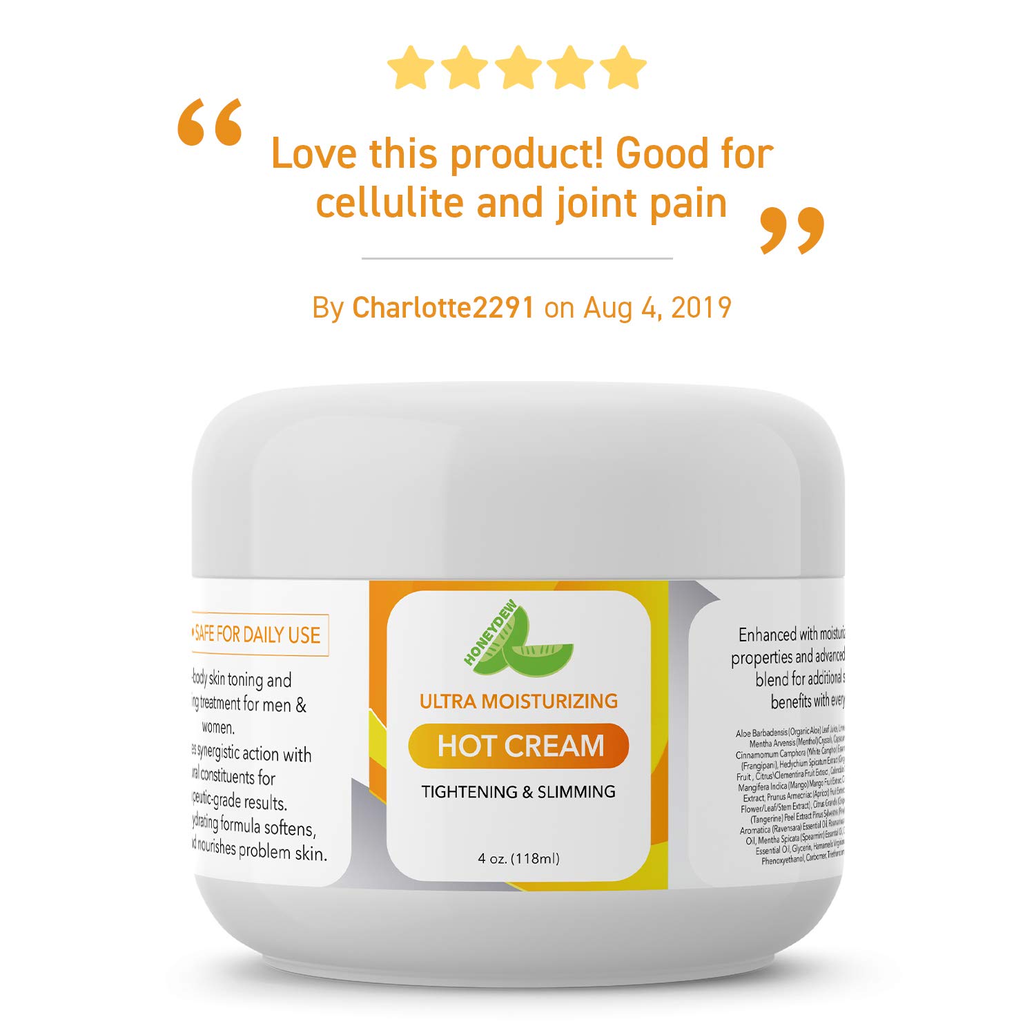 Hot Cream for Cellulite for Women and Men Natural Anti Aging Cream with Antioxidants and Essential Oils Rosemary Lavender Aloe Deep Tissue Massage & Muscle Relaxer : Beauty