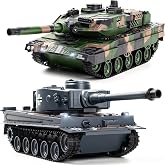 Supdex 1/22 RC Tank Set, Army Toy that Shoot BBS with Smoke, Sound, Light | 2.4G Remote Control Battle Tank 2.4G Military Model Toy , Perfect Birthday Christmas for Boy Gift 8+ Years Olds