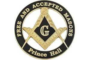 THE MASONIC EXCHANGE Prince Hall Free & Accepted Masons Masonic Auto Emblem - [Black & Gold][3'' Diameter]