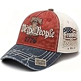 Efdaf USA 250th Anniversary Hat, Adjustable 250th Anniversary Printed Patriotic Baseball Caps, Tribute Retro Washed Hat