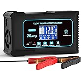 Haisito: 20A 12V/24V Lithium Battery Charger –Automatic Maintainer, Trickle Charger & Desulfator with Overcharge Protection &