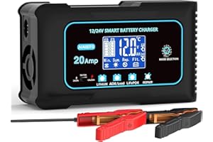 Haisito: 20A 12V/24V Car Battery Charger –Automatic Maintainer, Trickle Charger & Desulfator with Overcharge Protection & Tem
