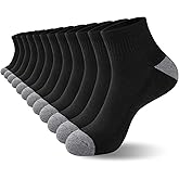 COOVAN 12 Pairs Mens Cushion Ankle Socks Men 12 Pack Low Cut Comfort Breathable Casual Socks