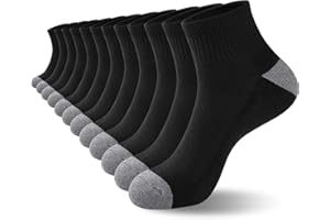 COOVAN 12 Pairs Mens Cushion Ankle Socks Men 12 Pack Low Cut Comfort Breathable Casual Socks