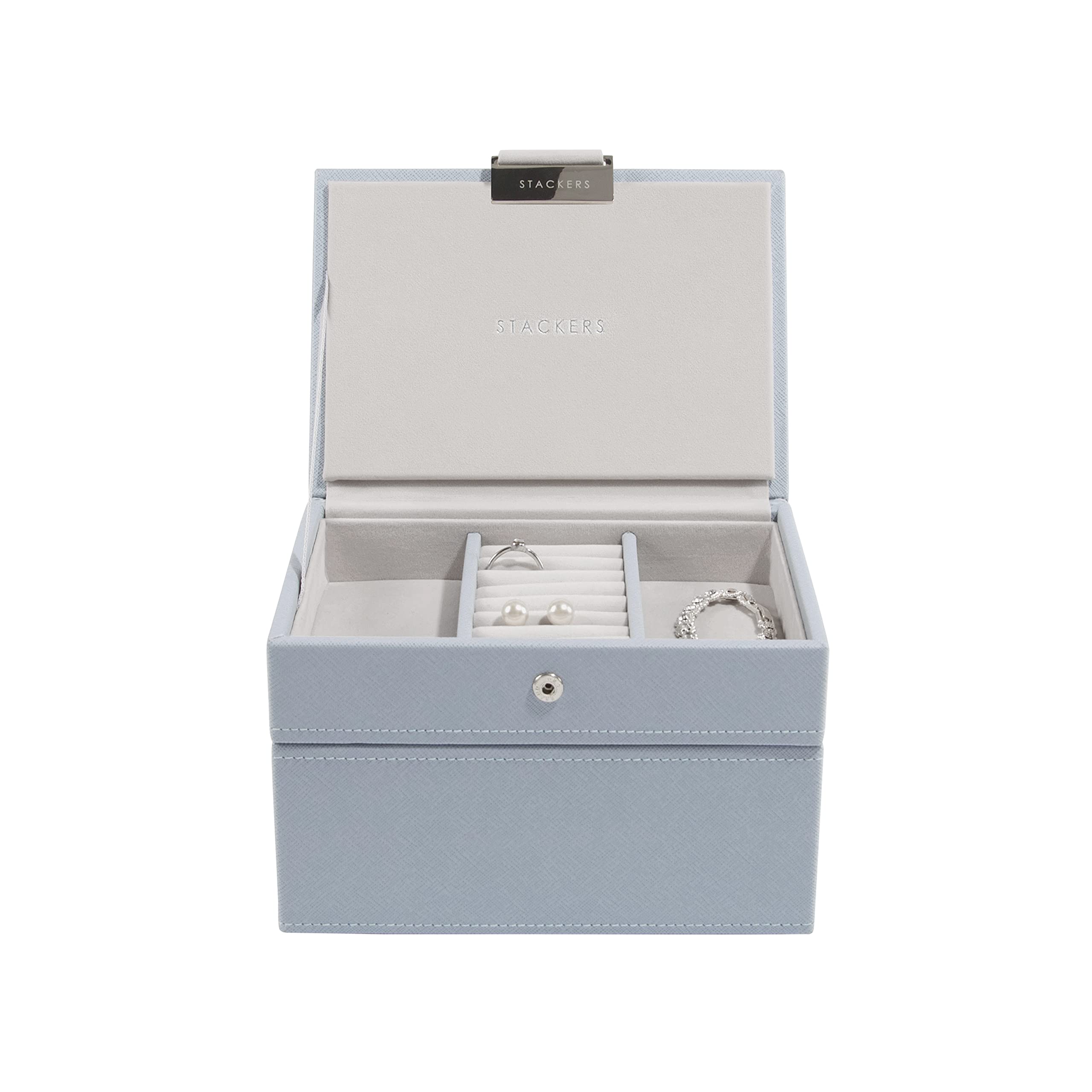 Stackers Dusky Blue Mini Jewellery Box - Set of 2
