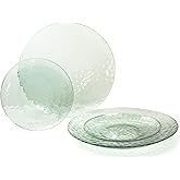 " OCCASIONS " 50 Plates Pack (25 Guests)-Heavyweight Wedding Party Disposable Plastic Plate Set -25 x 10'' Dinner + 25 x 7'' Salad/dessert plates (Coastal Clear Green)