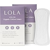 LOLA Ultra Thin Liners, 112 Count - Organic Cotton Panty Liners for Women, Hypoallergenic Pads for Women, HSA FSA Approved Pr