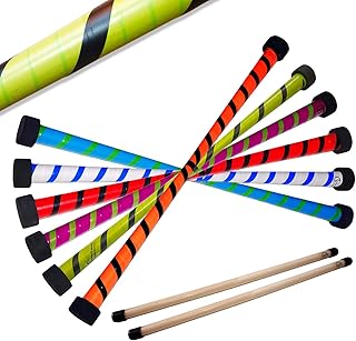 Flames N Games™ Twist Devilstick inkl. Holz Handstäbe mit 2mm Silikon. Profi Devil Stick Set Für Kinder und Erwachsene. (Rot/Schwarz)