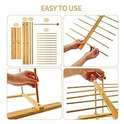 Bamboo-Pasta-Drying-Rack With Transfer Wand & 14