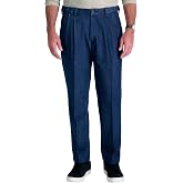 Haggar Men's Work To Weekend No Iron Denim Flat Front &amp; Pleat Pant - Regular and Big &amp; Tall Sizes