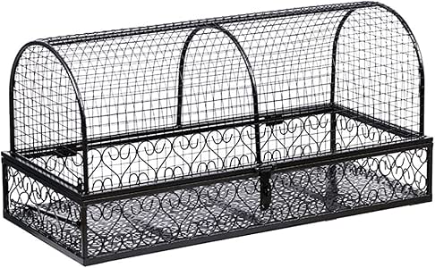 Soportes para Plantas- Balcón Hierro Malla Flor Soporte con Cubierta