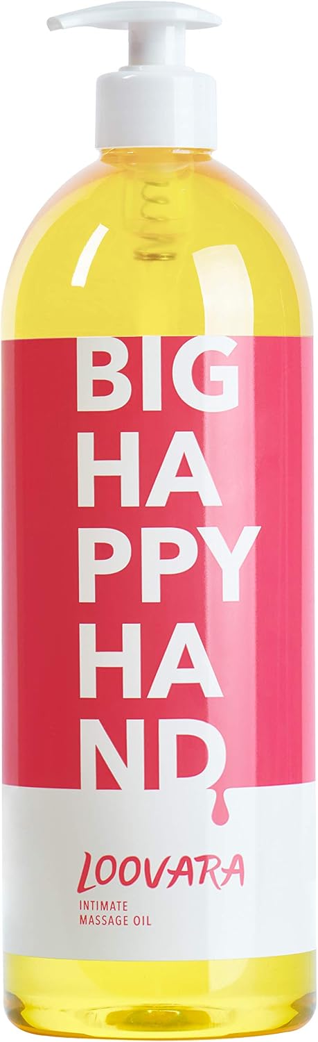 Loovara Massage Oil Love Oil XXL 1000 ml, Big Happy Hand, Vegan, dermatologically Tested