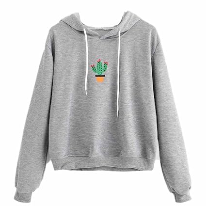 Moonuy Dame Fashion Long Sleeve Pullover Causal Pullover New Style Solid Color Tops Herbst Baumwoll Pullover, Frauen Kaktus T