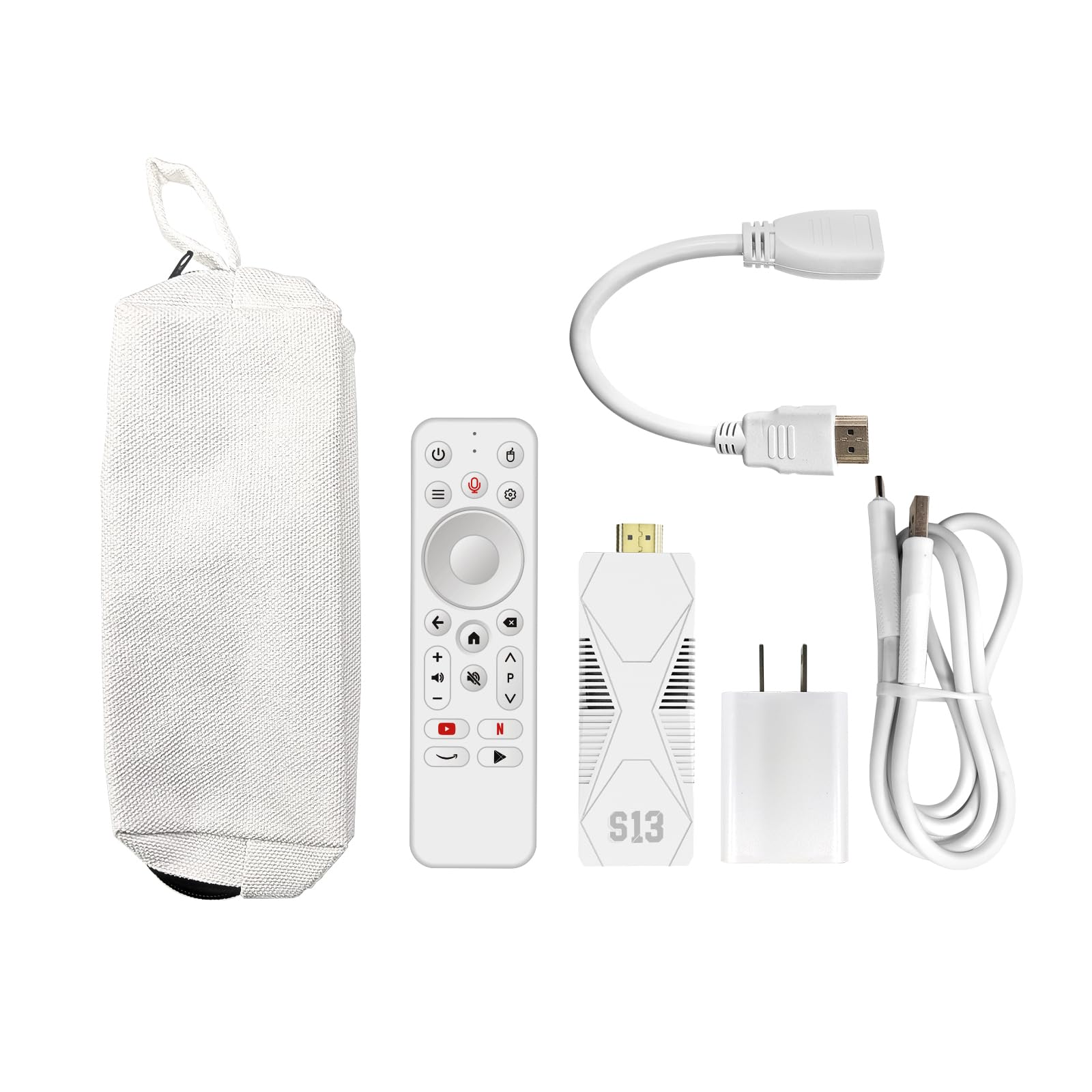 Boxput S13 Snap Android TV Stick Android 14 Streaming Device RK3518 Quad Core 2GB RAM 16GB ROM Dual Band WiFi 2.4G Voice Remote Control Smart TV Dongle with Gift Dust Bag