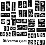 HAWINK Temporary Tattoo Markers for Skin - 10 Dual-End Pens & 56 Stencils view 4