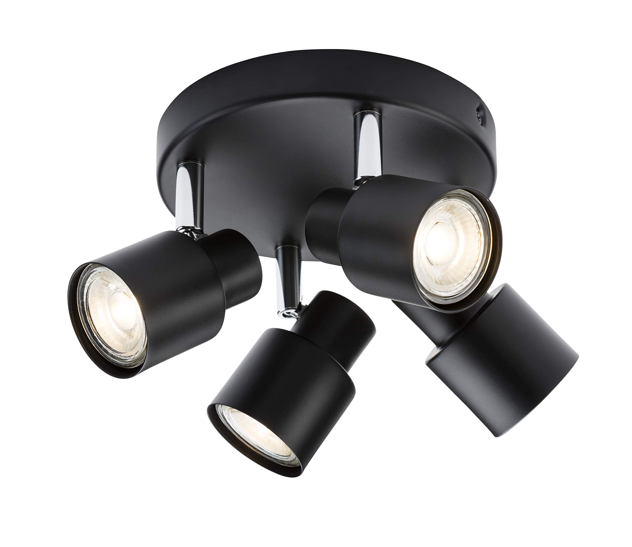 Knightsbridge GU10 Adjustable Spotlight, Pressed Steel, 50 W, Matt Black, CSP3MB