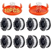 10 Pack Weed Eater String Compatible with Black+Decker, AF-100 0.065" Weed Wacker String Refill 240ft Automatic Feed String Trimmer Replacement Spool Line for Black&amp;Decker(8 Spool+2 Cap+2 Spring)
