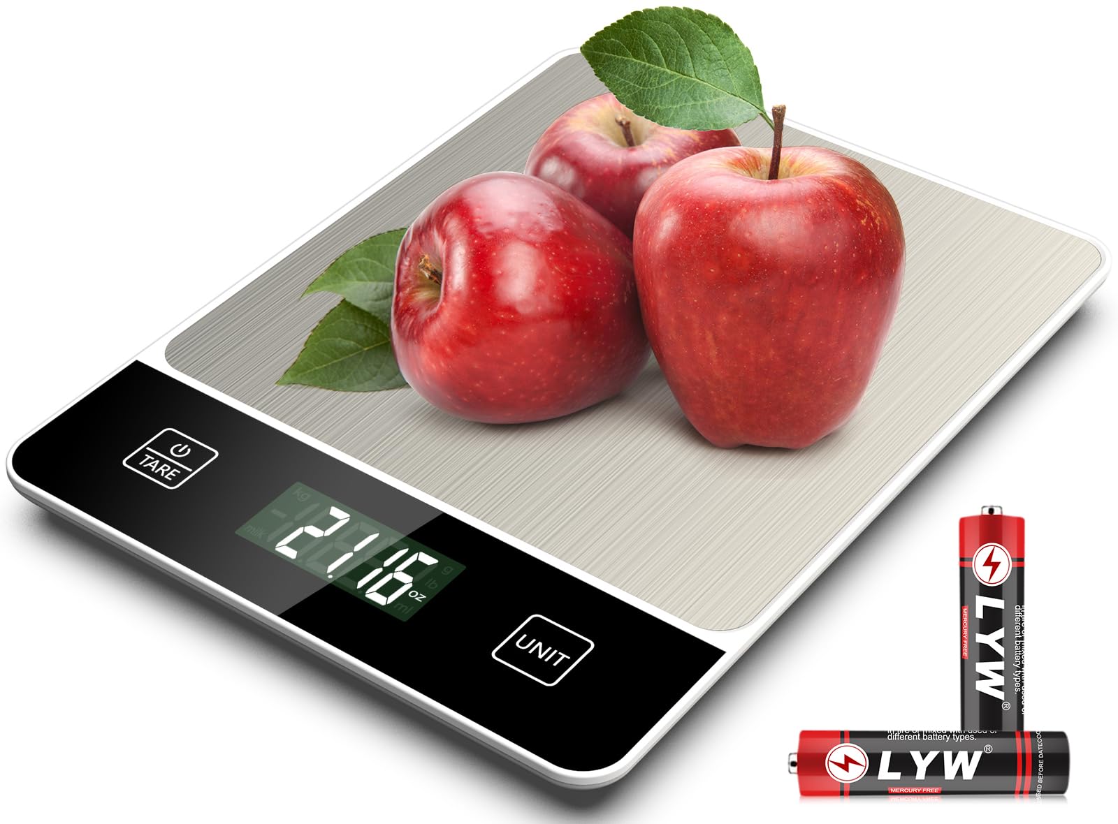 Photo 1 of ***2 PACKS INCLUDED***-Nana Food Scale, 22lb/10kg Digital Kitchen Scale Weight Grams and Oz for Baking Cooking Coffee Meal Prep Package Postage, 6 Units with Tare Function, 1g/0.04oz Precise Graduation (White)***2 PACKS INCLUDED***