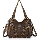 Purses and Handbags Women Fashion Tote Bag Shoulder Bags Top Handle Satchel Purses Washed Synthetic Leather Handbag