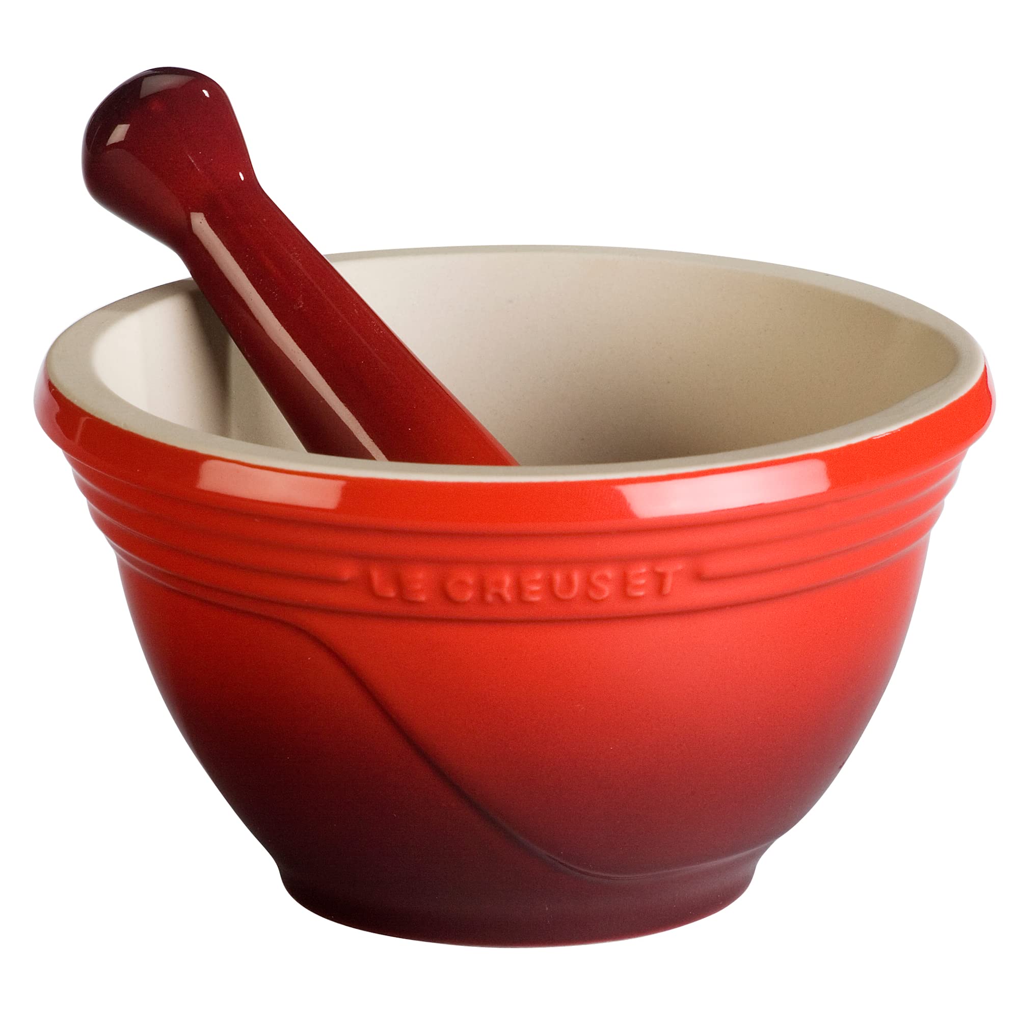 Le Creuset Stoneware Mortar with Pestle Cerise